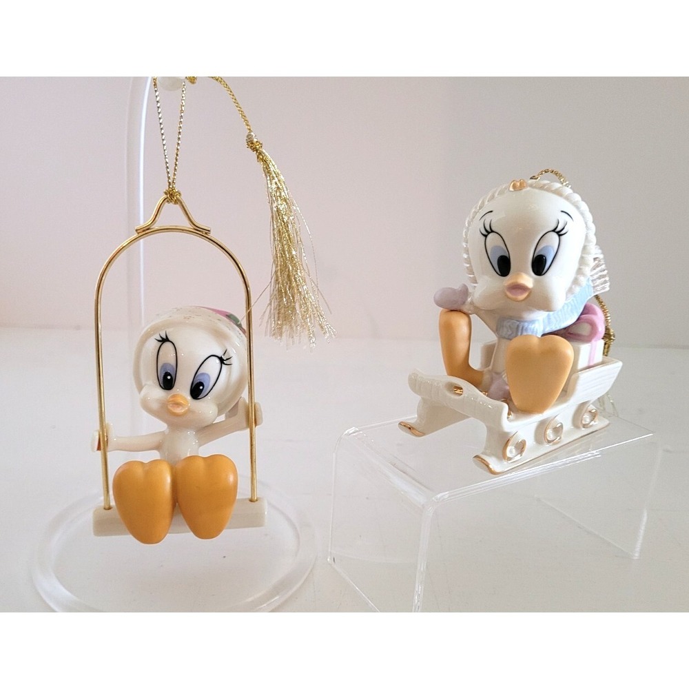 LENOX Looney Toons Tweety Bird Ornaments - Set of 2 - Vintage, Adorable